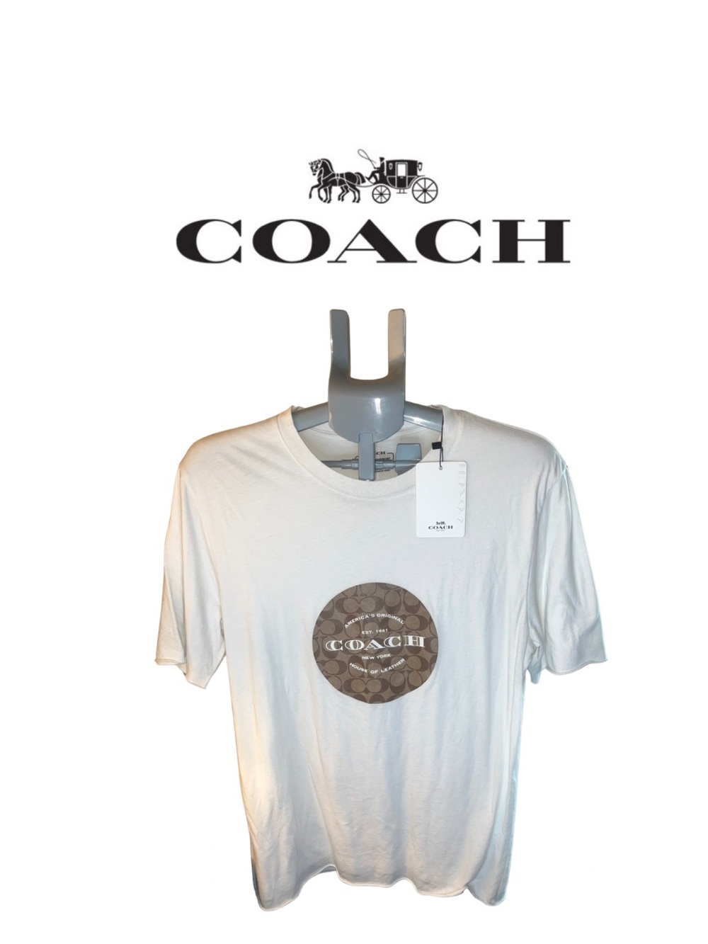COACH Men’s White Logo Graphic Tee